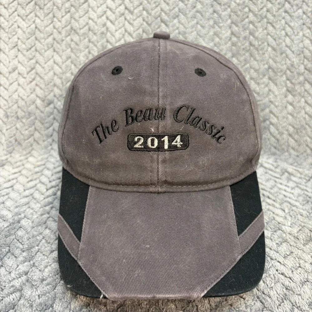 The Beau Classic 2014 Baseball Cap Gray Black Adjustable Strap Hat OSFM